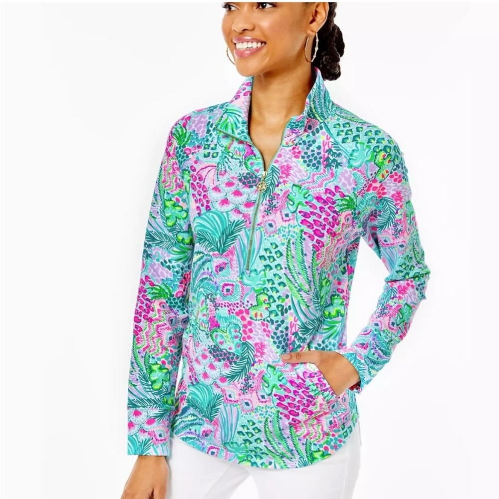 Lilly Pulitzer | UPF 50+ Skipper Popover 1/2 Zip Long Sleeve Size Large